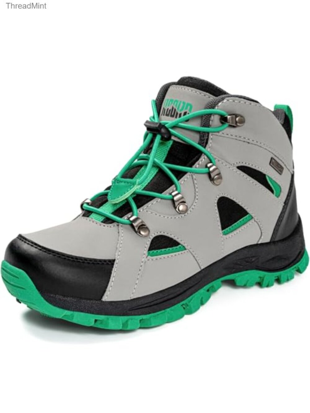 Kids Hiking Boots Waterproof Ankle Support Drawstring Closure Anti-Slip TPR Sole